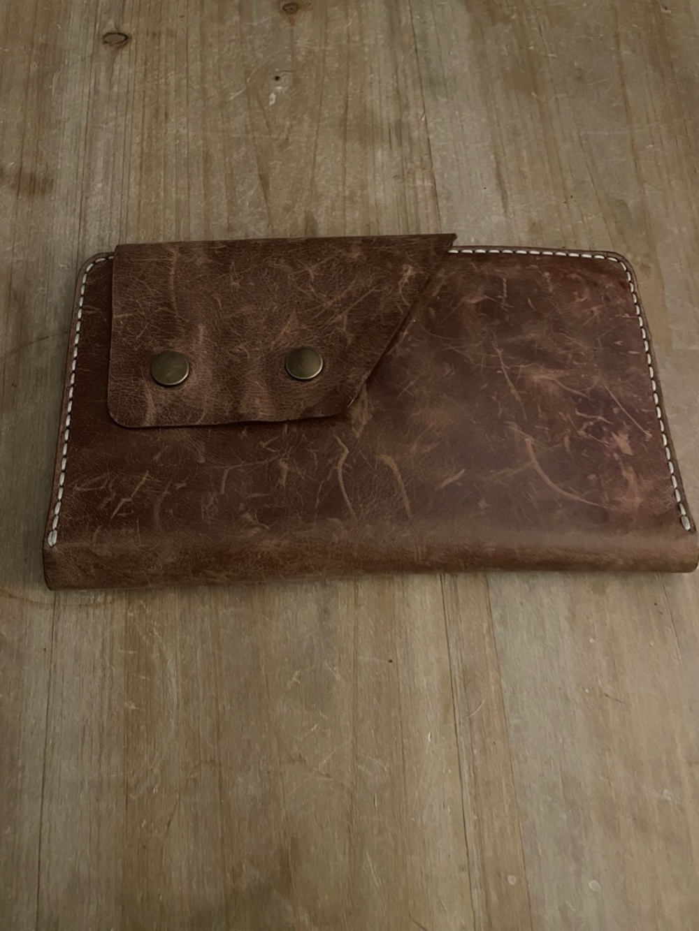 Vintage-Style Brown LeatherWomen/  Men  Wallet Clutch
